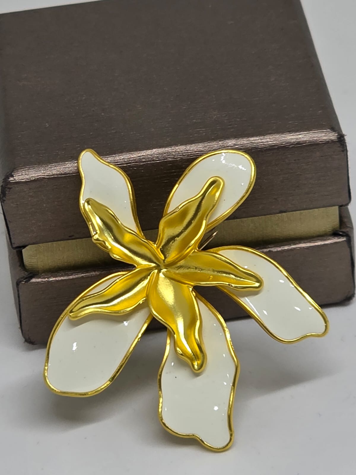 The Ivory Orchid Floral Brooch