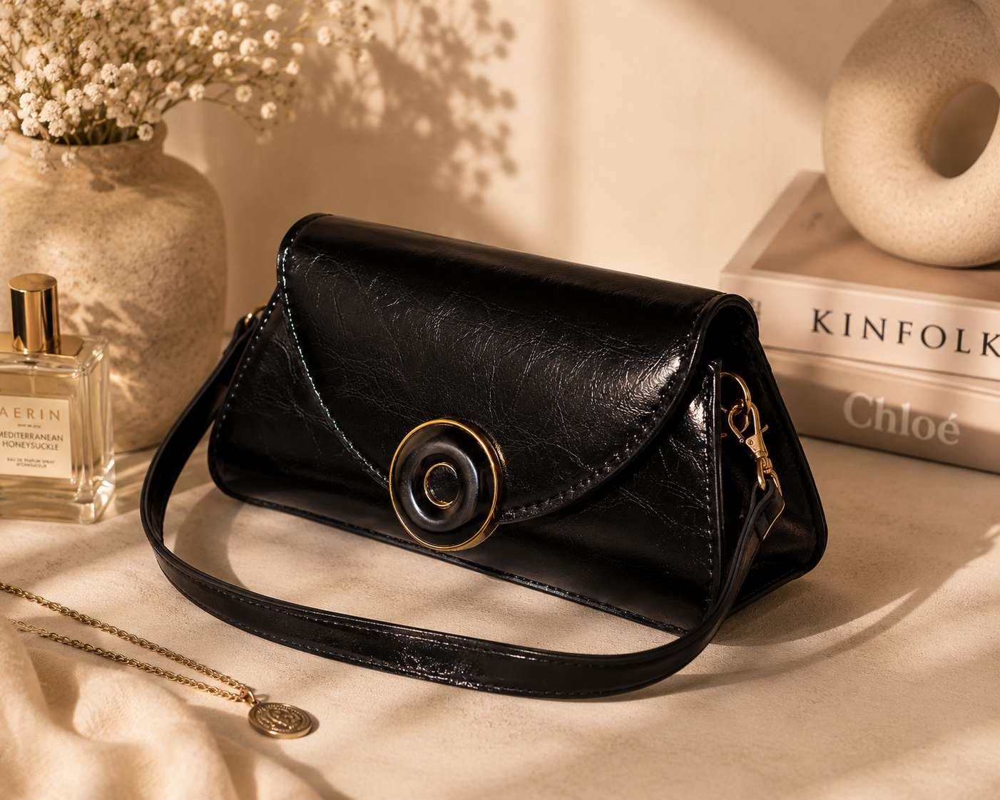 Noir Eclipse Shoulder Bag