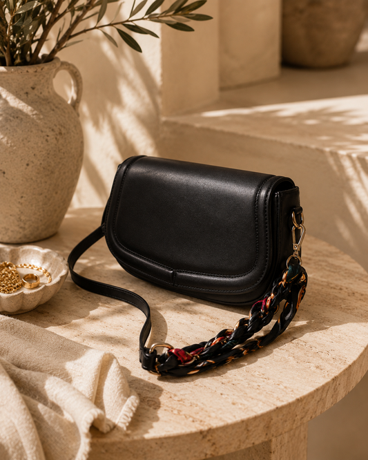 Noir Braided Crossbody