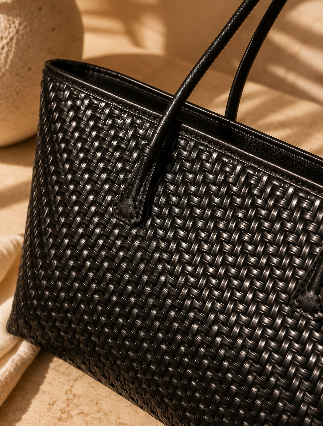 Noir Woven Tote