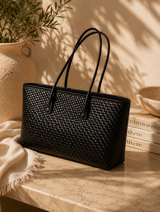 Noir Woven Tote