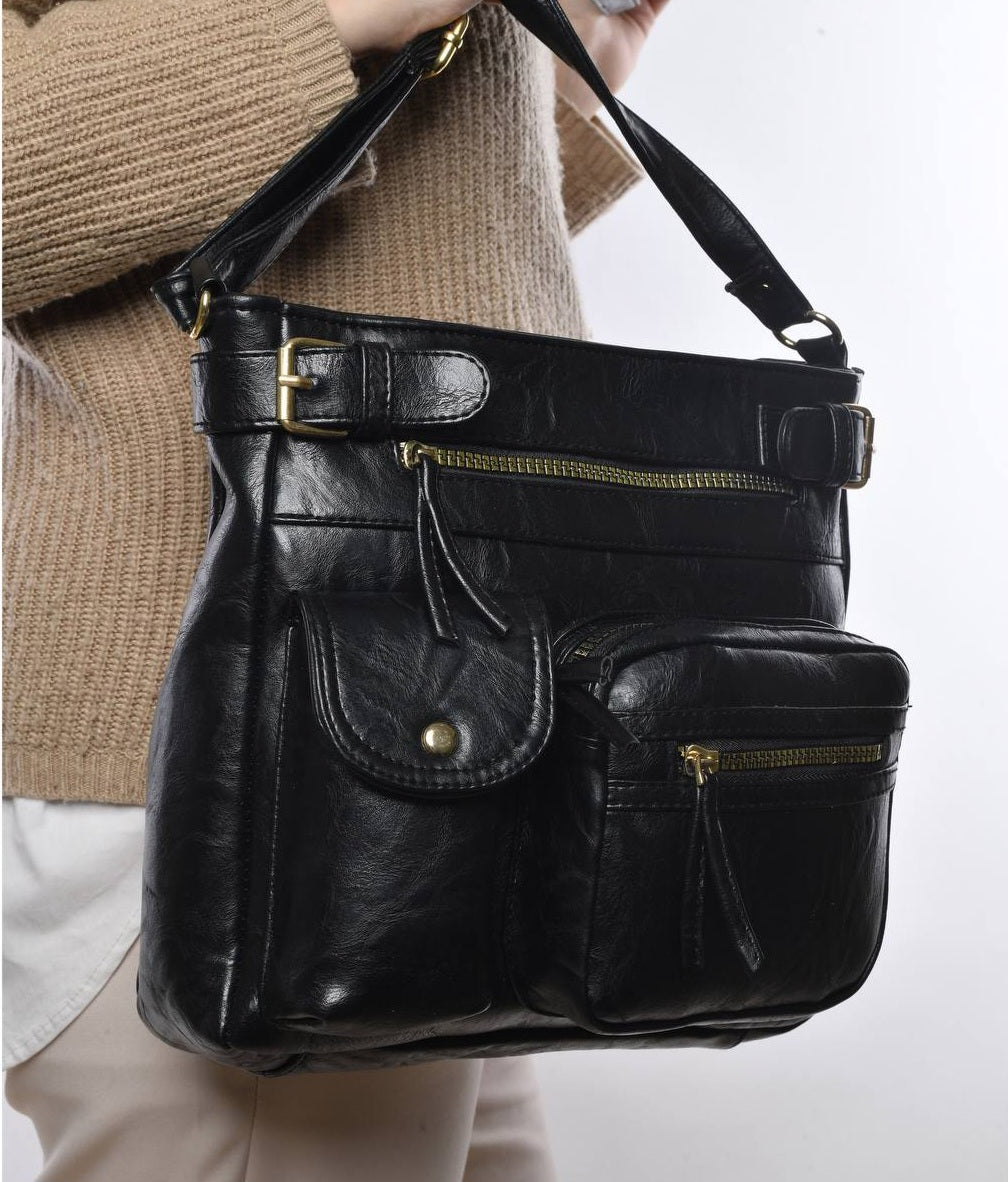Faux Leather Multi-Pocket