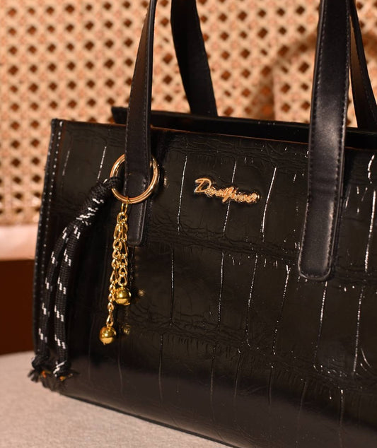 Noir Croc Tote Bag