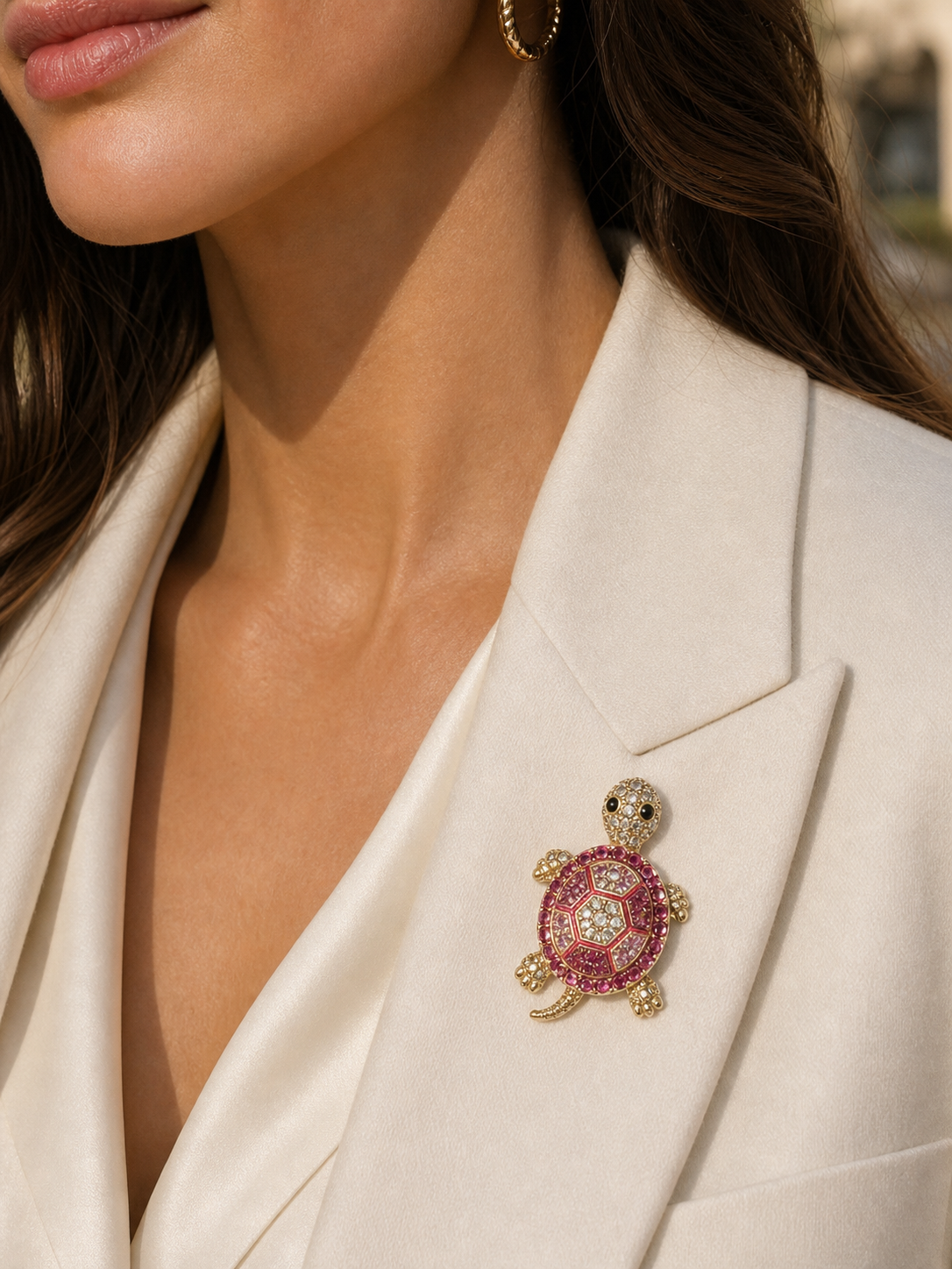 The Coralie Rose Turtle Brooch
