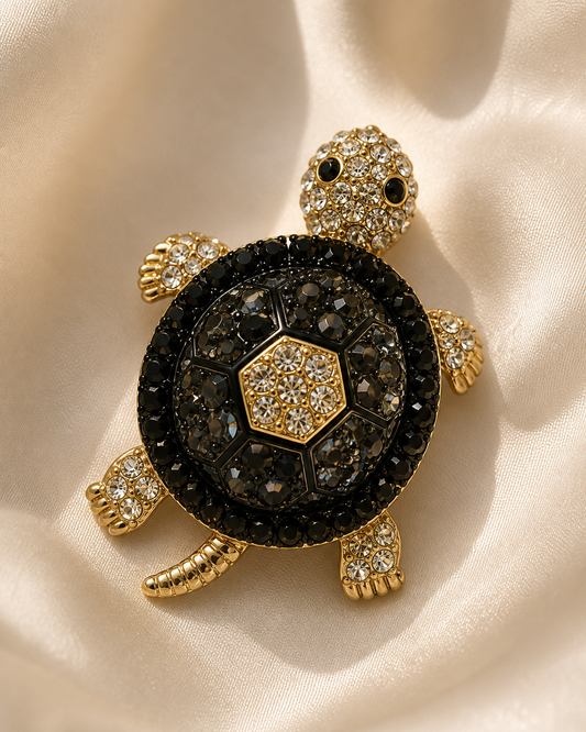 The Noir Bijou Turtle Brooch