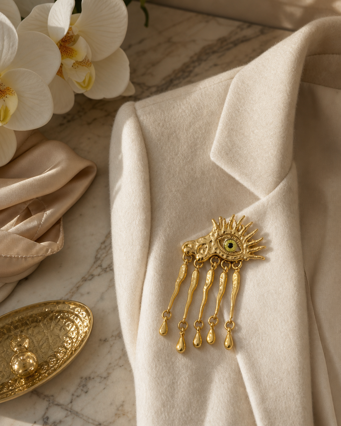 The Gilded Eye Charm Brooch