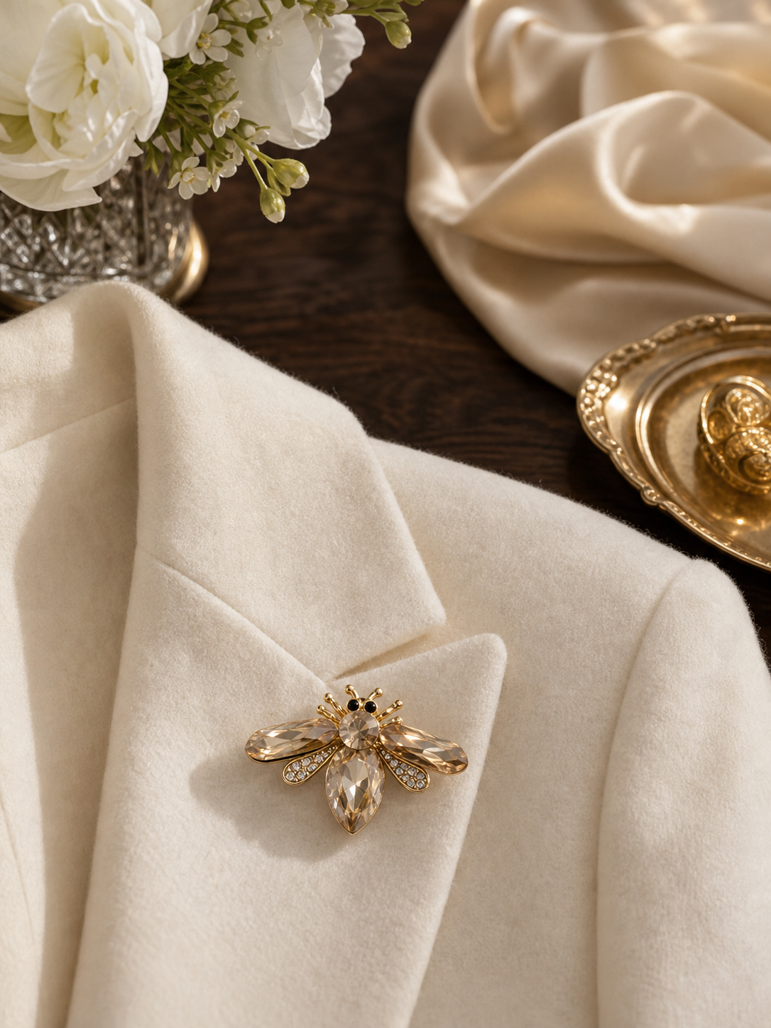The Miel Champagne Bee Brooch