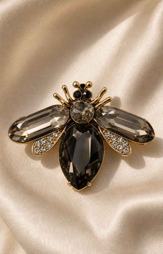 The Noir Smoke Bee Brooch