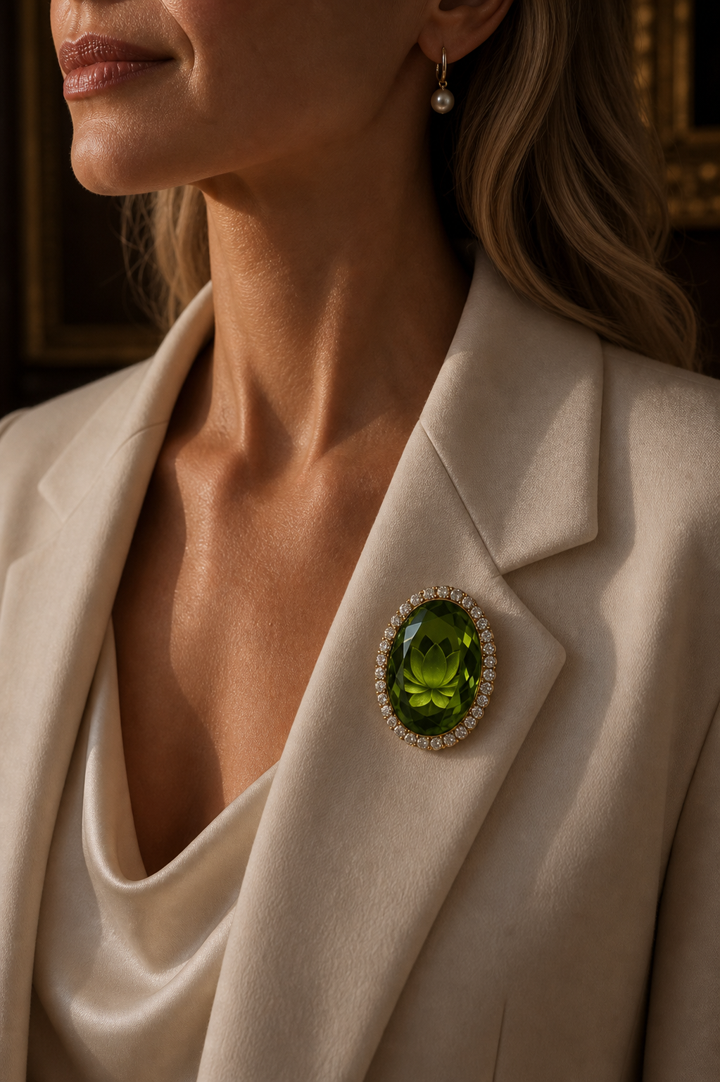 The Emerald Fleur Crystal Brooch